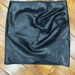 Black Faux Leather Skirt